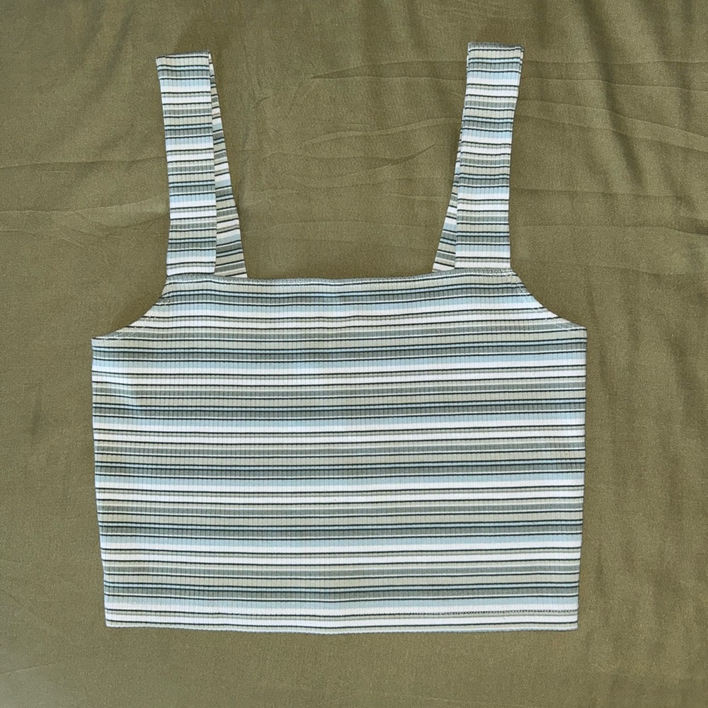 American Eagle Striped Crop Tank Top